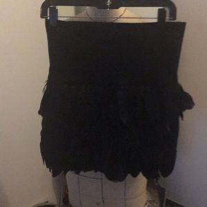 Bebe feather mini skirt